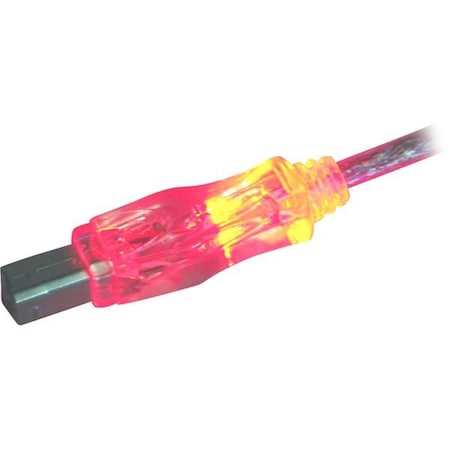 Qvs QVS CC2209C-06RDL 6 ft. USB 2.0 Type A Male to Type B Male Cable with Red LEDs CC2209C-06RDL